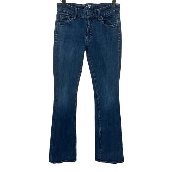 7 For All Mankind Kimmie Blue Bootcut Jeans Low Rise Dark Wash Casual Western 27 - Picture 1 of 11